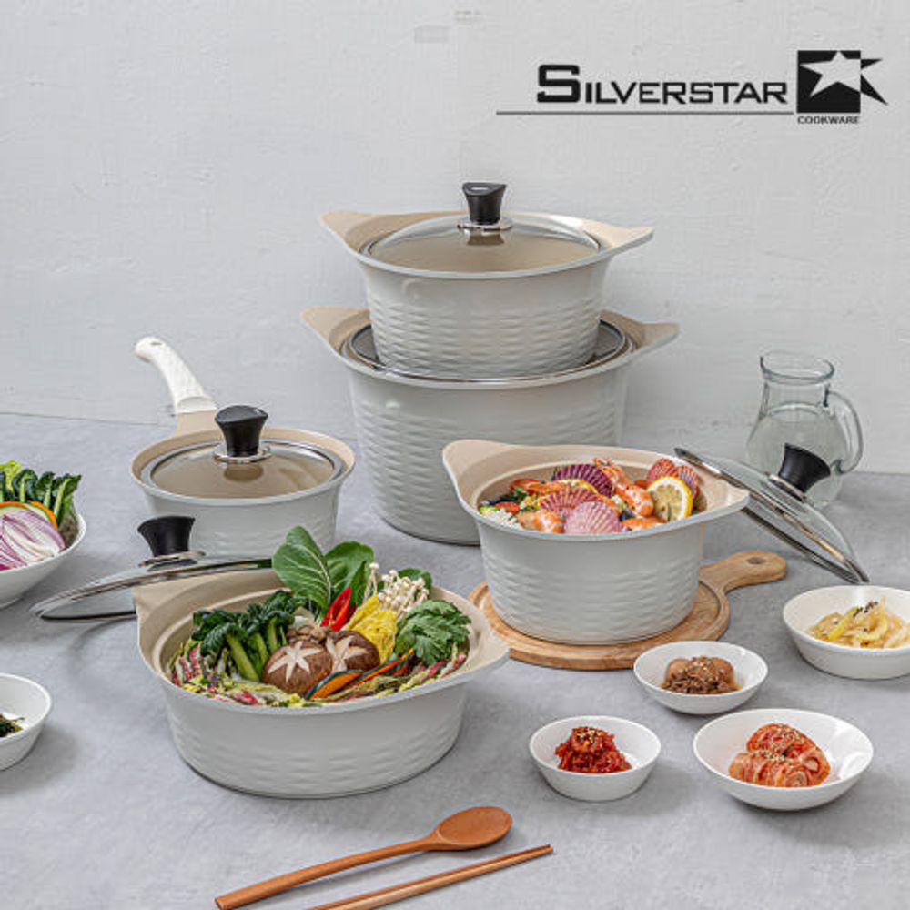 [SILVERSTAR] Die-Cast Ceramic Nonstick Saucepan with Pouring Rim – Durable, Easy to Clean, Even Heating - Made in Korea